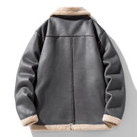 Abrigos gruesos de lana para hombre, chaquetas cómodas sencillas de Color sólido, con cuello vuelto, a la moda, novedad de invierno, 2024 - details 4