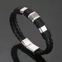 Pulsera de cuero tejido con cuentas Estilo Punk de Hip-hop para hombres - details 4