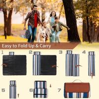 Manta de picnic impermeable extra grande, manta de playa de viaje de 3 capas con esterilla, esterilla de camping al aire libre - details 7