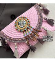 Bolso tejido a mano de verano estilo étnico de paja 2025 moda de interés especial nueva bandolera de hombro para vacaciones en la playa - details 2
