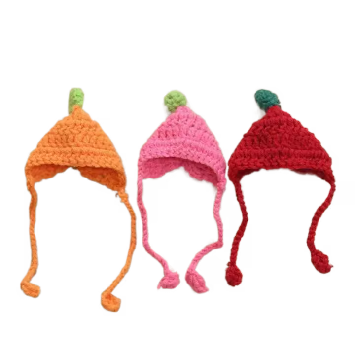 Mini sombreros de punto de Color caramelo de dibujos animados, sombrero de muñeca de Animal de peluche a la moda, ropa informal DIY, accesorios para muñecas - 1