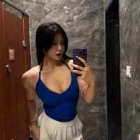 DFYNE-Top de tiras palangre de impacto para mujer, sujetador ajustado con espalda descubierta para yoga y gimnasio, ropa de entrenamiento elástica, top de gimnasio, sujetadores deportivos con cuello halter - details 38