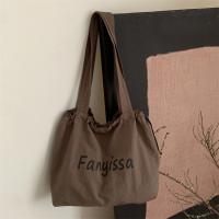 Bolsos de mano coreanos simples con cordón, bolso de compras ligero de gran capacidad, bolso de hombro informal con letras de diseñador para mujer - details 7