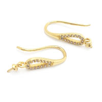 Latón color oro de 18 quilates, compatible con cuentas de medio agujero con ganchos de medio pasador para pendientes, joyería de alta calidad, accesorios para manualidades. - details 54
