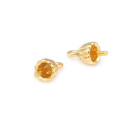 Perlas de latón de alta calidad con baño de oro de 18K, media perforación, para conectar dijes, tapas de perlas, accesorios para la fabricación de joyería DIY para mujeres - details 6