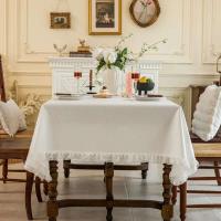 Mantel rectangular de poliéster blanco impermeable, resistente a la suciedad y al aceite que cubre la cocina del hogar con decoración ENCE - details 5