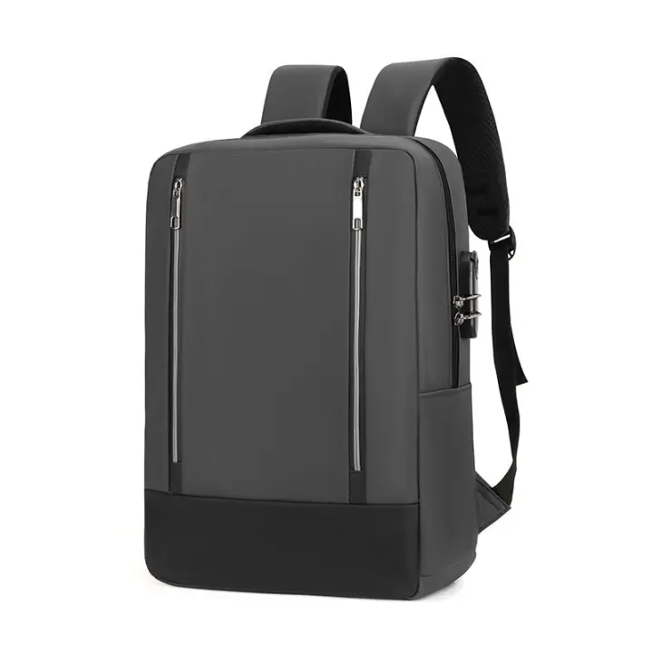 Mochilas de gran capacidad, mochilas de cerradura de contraseña impermeable para hombres, viajes de negocios, mochilas de carga USB - 1