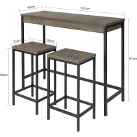 Conjunto de Mesa y taburetes de Estilo Industrial Mesa Alta de Bar + 2 taburetes Juego de Barra - details 7