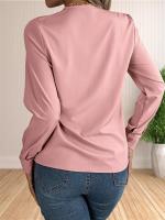Blusa elegante de oficina de negocios para mujer, camisas elegantes de manga larga con cuello en V en capas, Tops de trabajo 2024 - details 29