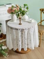 Mantel circular blanco Ence de 70 pulgadas, utilizado para decoración para fiesta de boda, mesa de comedor para terraza al aire libre - details 5