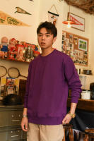 Sudadera en blanco para hombre, color morado veneciano, con inserción en V, 100% algodón, liso - details 9