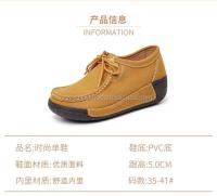 Zapatos de plataforma informales con cuña de cuero PU para mujer clásicos con botas de goma para uso diario - details 1