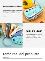 Juego de utensilios de cocina Cuchillo para pizza de 6 piezas Juego de molinillo de ajo y abridor de botellas de corte de vainilla - details 4