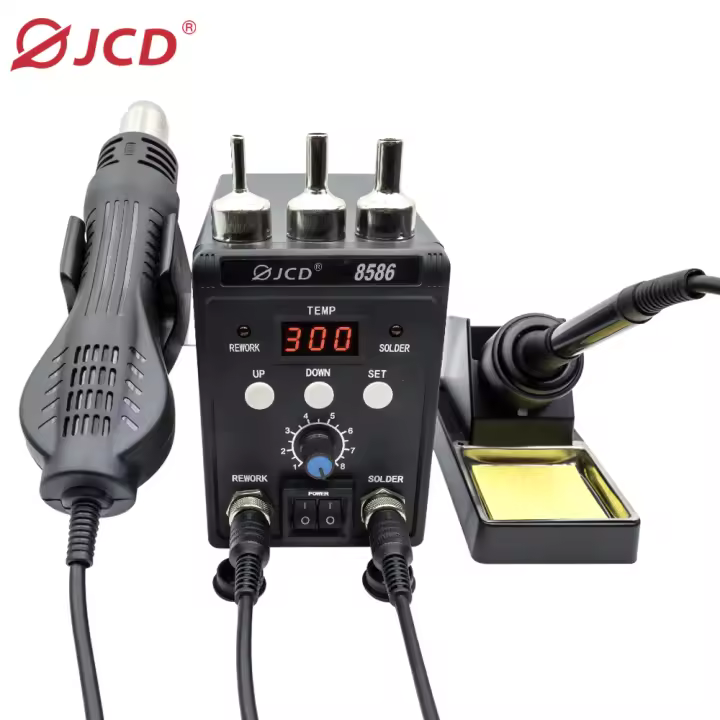 BGA Rework Solder Soldering Station 2in1 Hot Air Gun Adjustable temperature For SMD SMT IC Welding Repair Desoldering Tools 8586 - 1