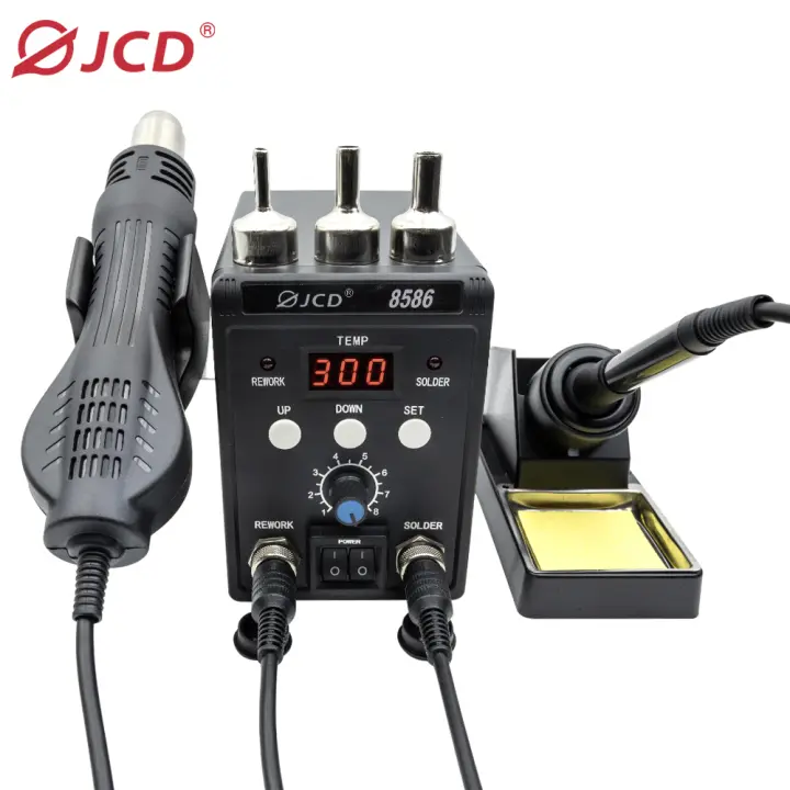 BGA Rework Solder Soldering Station 2in1 Hot Air Gun Adjustable temperature For SMD SMT IC Welding Repair Desoldering Tools 8586 - 1
