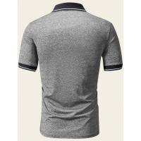 Verano nueva camiseta de los hombres Casual botón de manga corta Jacquard cuello Polo camisa de solapa de negocios. - details 14