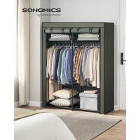 Armario de Tela Portátil Barras para Colgar, Perchero, Plegable, Guardarropa para Dormitorio, Estudio 140 x 43 x 174 cm, Gris RYG02GY - details 26