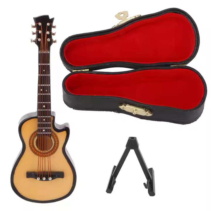 Guitarra eléctrica en miniatura de tilo y Metal, modelo Mini adornos para instrumentos musicales, guitarra recortada de 10cm - 1