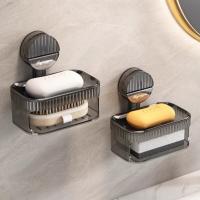 Soporte de esponja para jabón con ventosa sin perforaciones, caja de jabón de drenaje impermeable montada en la pared con caja de drenaje, estante de jabón extraíble para Baño - details 15