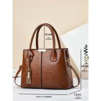 SOMY Bolsos Retro de Color sólido para mujer, elegante bolso cruzado de cuero PU, monederos de oficina y trabajo de moda - details 14