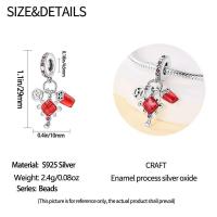 Abalorios de Danza de León y Gato de Sello de Plata Esterlina S925 100% Auténticos para Pulsera DIY de 3mm Joyería de Moda para Mujeres Regalo con Piedra de Zirconia - details 31