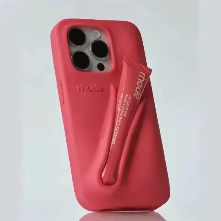 Funda de Silicona Suave para Teléfono Rhode DIY Labial Cubierta de Soporte para iPhone con Estilo de Otoño - 1