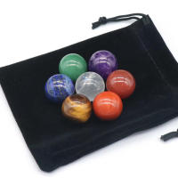 Bolas redondas de piedra áspera de cristal de 7 Chakras, juego de caja de regalo, Reiki, energía curativa, piedras preciosas, meditación, Mineral, coleccionables, decoración del hogar - details 3