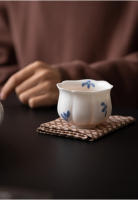 Orquídea dibujada a mano, grasa de oveja, jade, porcelana blanca, juego de kung fu doméstico personal del maestro, c individual, té de color bajo vidriado - details 11