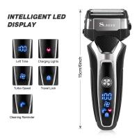 Afeitadora eléctrica recargable en seco y húmedo para hombres, recortadora de barba, maquinilla de afeitar para el cuidado facial - details 5