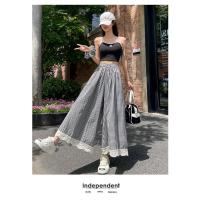 Pantalones Casuales de Encaje Estilo Completo de Pierna Ancha Culottes de Verano para Mujeres - details 24