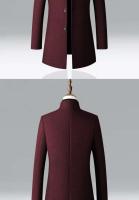Chaqueta de hombre de color sólido de negocios de lana con un solo pecho y cuello levantado largo por debajo de la rodilla nuevo artículo Otoño/Invierno 2024 - details 6