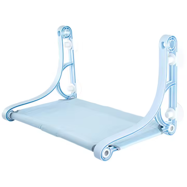 Hamaca de ventana para gatos, estante de descanso para gatos, ventosas montadas, Extra grande, ahorro de espacio, cama azul - 1
