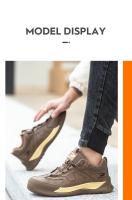 Zapatos de trabajo con punta compuesta para hombre, zapatillas de seguridad de cuero indestructibles, antigolpes, antipinchazos, aislamiento, 6KV - details 14