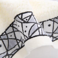 Toalla cuadrada de jacquard de algodón puro, toalla cuadrada de regalo de arte, toalla facial absorbente suave - details 3
