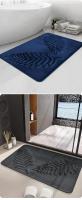 Alfombrilla de baño con patrones de hojas, alfombra de baño antideslizante, alfombrilla de inodoro en forma de U, alfombra suave de baño absorbente, decoración de baño, accesorio para el hogar - details 10
