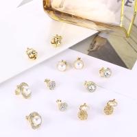 6 Pares Clip On Pendientes Cubic Zirconia Nudo de Perla Twist Clip On Pendientes sin perforar para las mujeres niñas Clip Pendientes Set - details 5