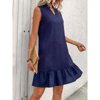Svanco Vestido de verano para mujer, corte holgado, cuello en V, sin mangas, adecuado para ropa informal y de playa - details 12