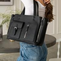 Bolso de Hormigas de Cuero Sintético Negro Bolso de Mano Desmontable con Múltiples Bolsillos para Mujeres Perfecto para Commutería, Viajes, Uso Diario - details 2