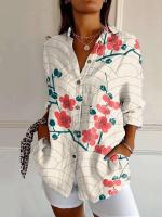 Camisa Slim Fit con Botones y Solapa Mujer, Diseño de Diseñador 3D, Suave, Cómoda, Informal, para Fiesta al Aire Libre - details 2