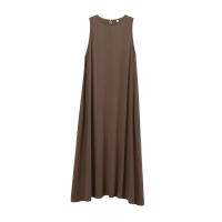 BUNO-2025 Otoño/Invierno nuevas llegadas mujer Simple suelto cuello redondo chaleco sin mangas falda larga vestido Midi - details 1