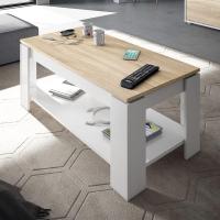 Mesa Centro con Revistero Elegante Acabado en Blanco Artik Medidas: 102 cm (Largo) x 43/54 cm (Alto) x 50 cm (Fondo) - details 18