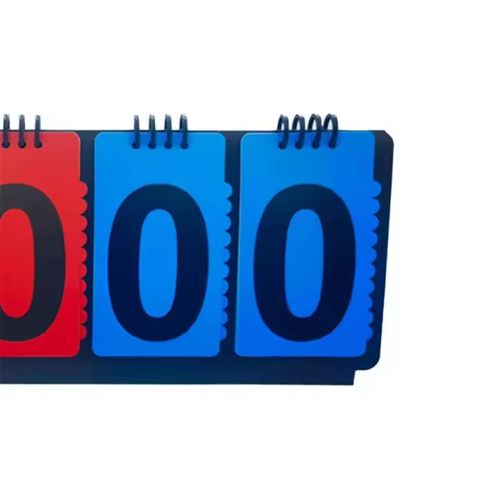 Manual Basketball Scoreboard Tabletop Counter 4-Digit Scoreboard Score Keeper Triangular Base Multifunctional Score Flipper - 1