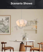 Tomaxin Lámpara colgante de seda LED 60CM Estilo wabi-sabi para dormitorio B&B restaurante sala de estar hotel Metal 220V Interruptor otros - details 2