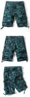 Pantalones cortos de camuflaje para hombre, Shorts informales con múltiples bolsillos, holgados, para trabajo y senderismo, Verano - details 6