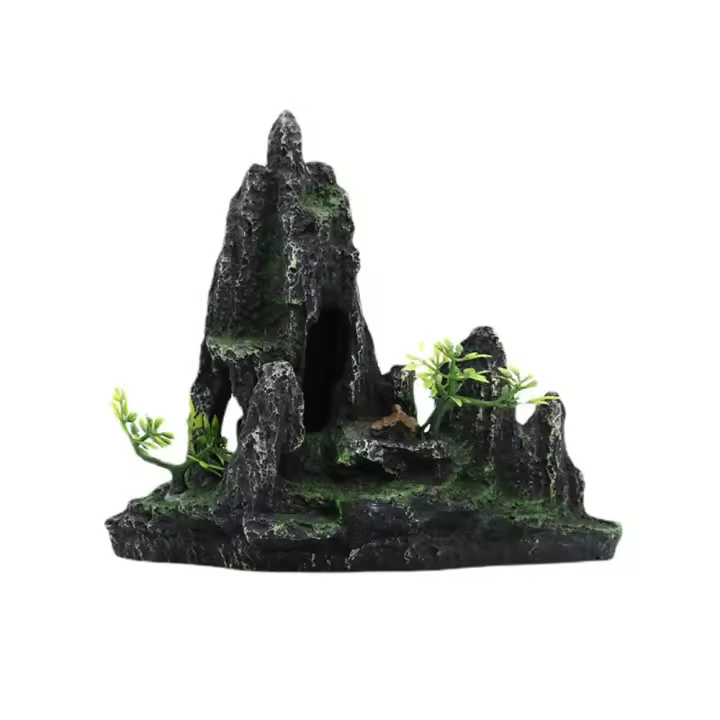 Decoración de montaña de rocalla para acuario de resina, vista realista creativa, piedra de cueva de roca, estatua de piedra de montaña de simulación Artificial - 1