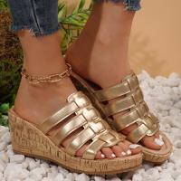 Zapatillas de tacón de cuña para mujer, zapatos de verano - details 3