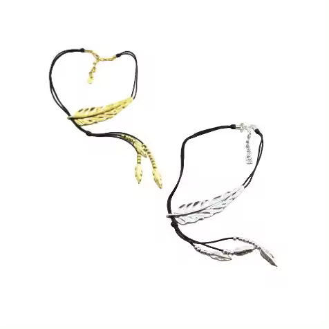 UNO DE Collar Parejas con Pluma Vintage Punk en Forma Y, Estilo Versátil y de Moda - 1