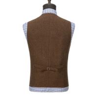 Trajes de tweed de lana para hombre, chaleco para padrinos de boda, chalecos de negocios ajustados informales con solapa, chaleco sin mangas, chalecos para hombre - details 3