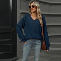 Top para mujer, camiseta holgada lisa con cuello en V, ropa popular coreana elegante de liquidación, años 90 - details 23