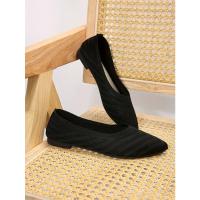 Nuevos Zapatos planos con punta puntiaguda para oficina, barco, Color sólido, tejidos, sin cordones, zapatillas De Ballet informales, mocasines para Mujer, Zapatos De Mujer - details 10